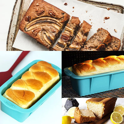 Alimat PluS Silicone Bread Loaf Pan Set of 2, Silicone Baking Mold for Homemade Cake, Non-Stick Meatloaf Pan - CookCave