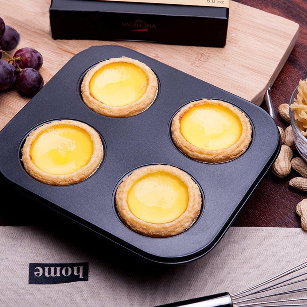 HYTK 4 Cup Muffin Pan 2 Pcs (8.5 X 7.48 Inch) Air Fryer Small Oven Cupcake Baking Pan Non Stick No Toxic Bakeware - CookCave