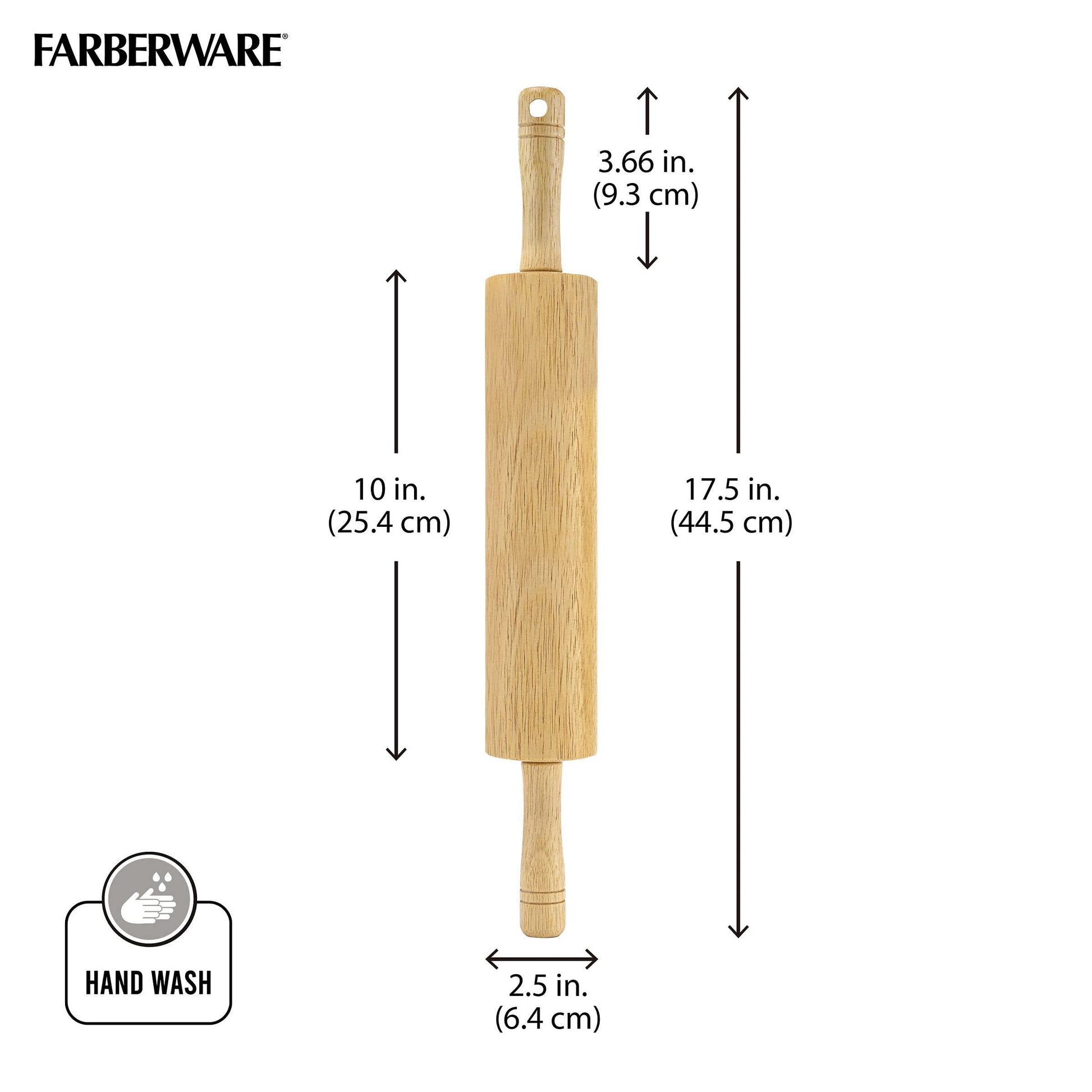 Farberware 5215807 Classic Wood Rolling Pin, 17.75-Inch, Natural - CookCave