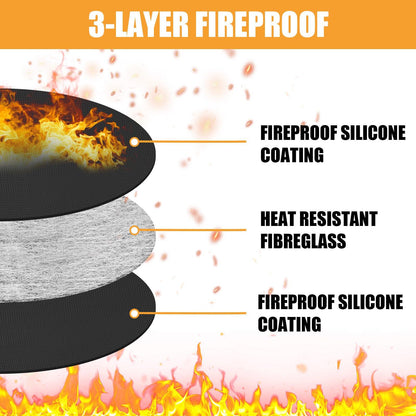 Amerbro Fire Pit Mat for Solo Stove Mesa Tabletop Fire Pit, 18.5in Fireproof Tabletop Fire Pit Mat, 3-Layer Easy to Clean Heat-Resistant Small Under Grill Mats for Outdoor Grill Table Top Protection - CookCave