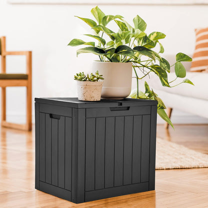 YITAHOME 30 Gallon Deck Box Outdoor Storage Box, Waterproof Resin Package Delivery and Storage Box with Lockable Lid for Patio Furniture Cushions, Pool Accessories, Garden Tools, Black - CookCave