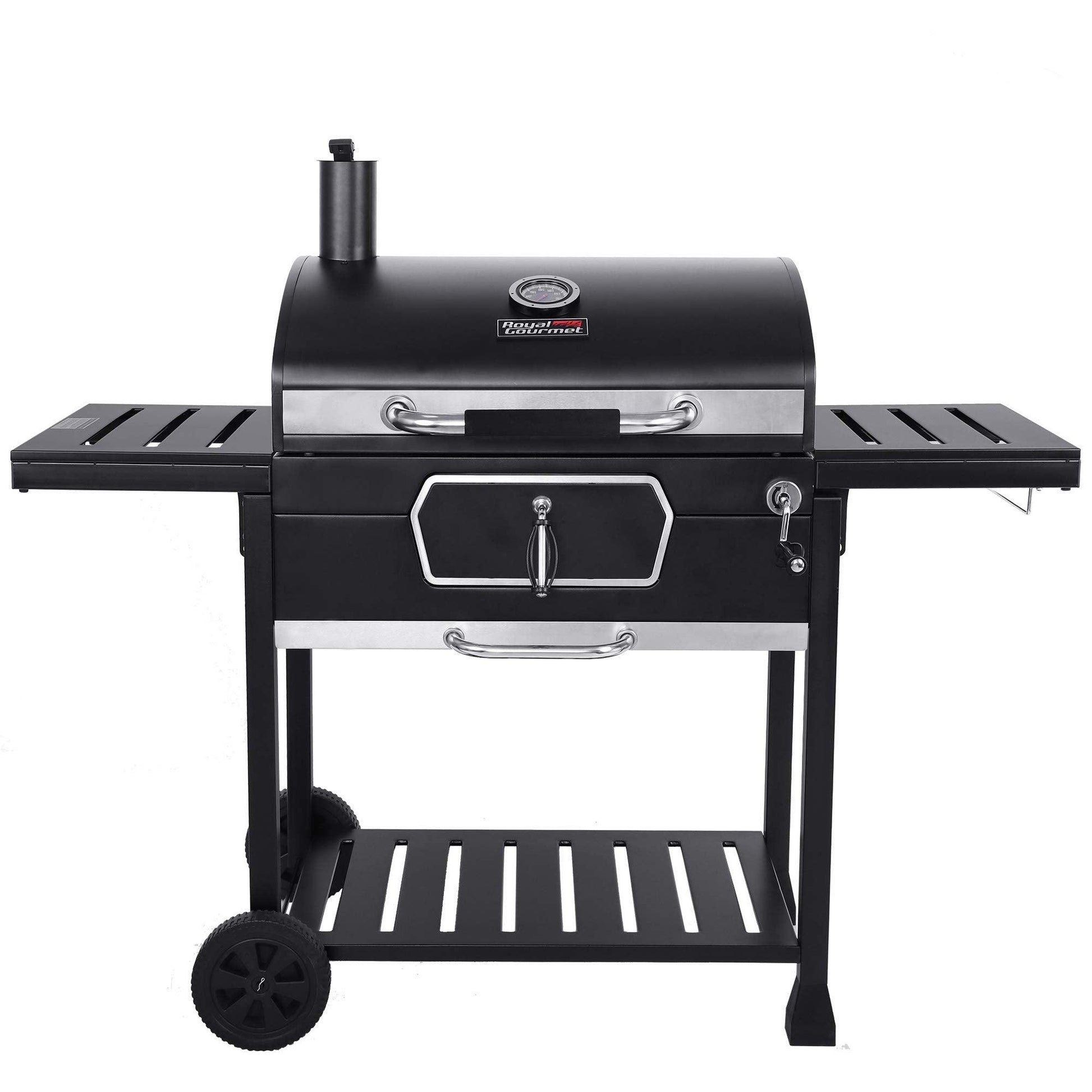 Royal Gourmet CD2030AN 30-Inch Charcoal Grill, Deluxe BBQ Smoker Picnic Camping Patio Backyard Cooking, Black, Large - CookCave