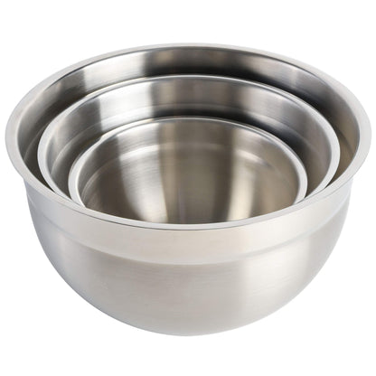 Babish Stainless Steel Mixing Bowl Set, 3-Piece - CookCave