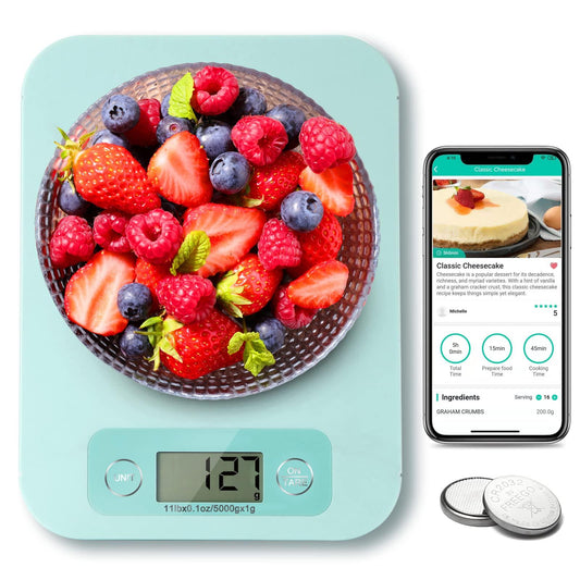 URAMAZ Smart Food Scales for Kitchen - Digital Food Scale Grams and Ounces with Nutritional Calculator Analysis App, Food Macro Scales for Weight Loss, Cooking, Calories Counting, Meal Prep - CookCave