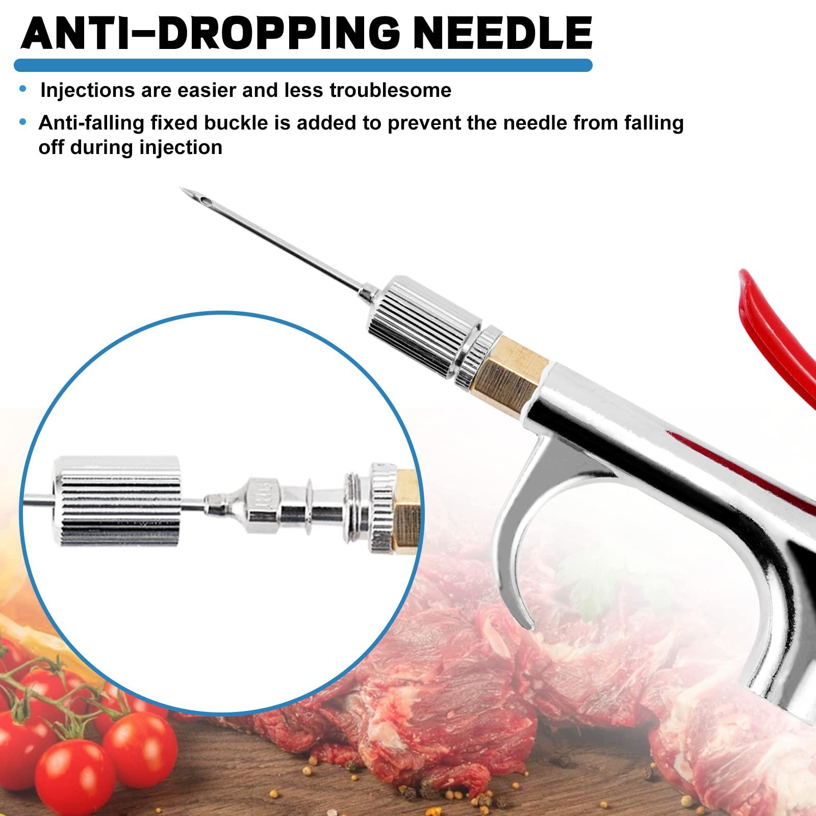 MXBAOHENG Meat Injector Gun Pump with Hose, Stainless Steel Electric Marinade Injector 70W Meat Syringe Double Gun with 10 Needles for Roast Turkey, Pork, Beef (Double Gun) - CookCave