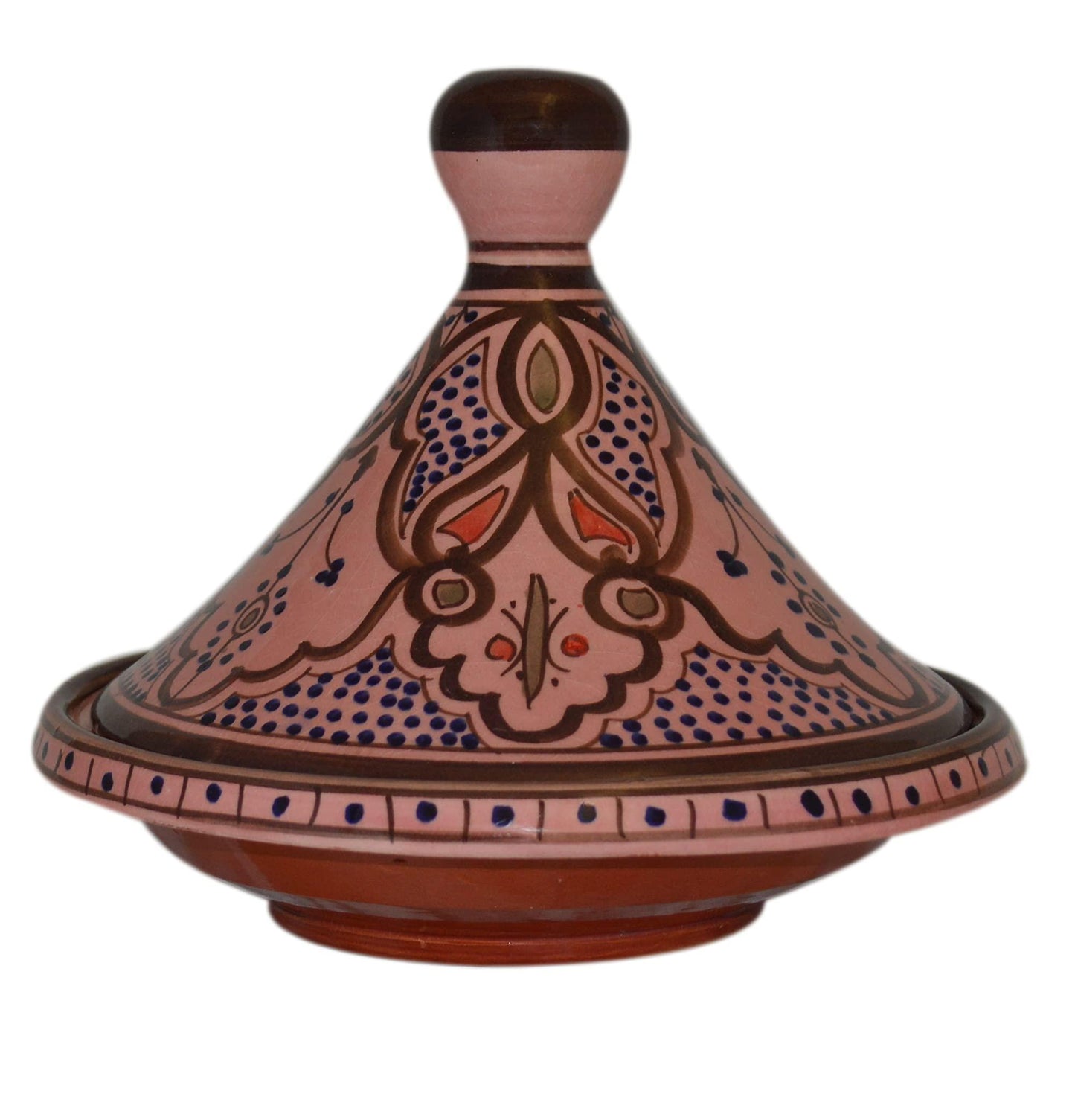 Moroccan Handmade Serving Tagine Exquisite Ceramic With Vivid colors Original Medium 10 inches Across - CookCave