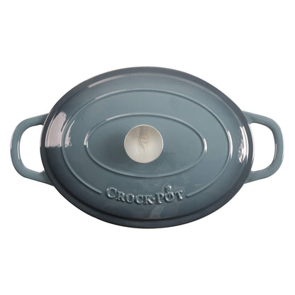 Crock-Pot Artisan Oval Enameled Cast Iron Dutch Oven, 7-Quart, Slate Gray - CookCave