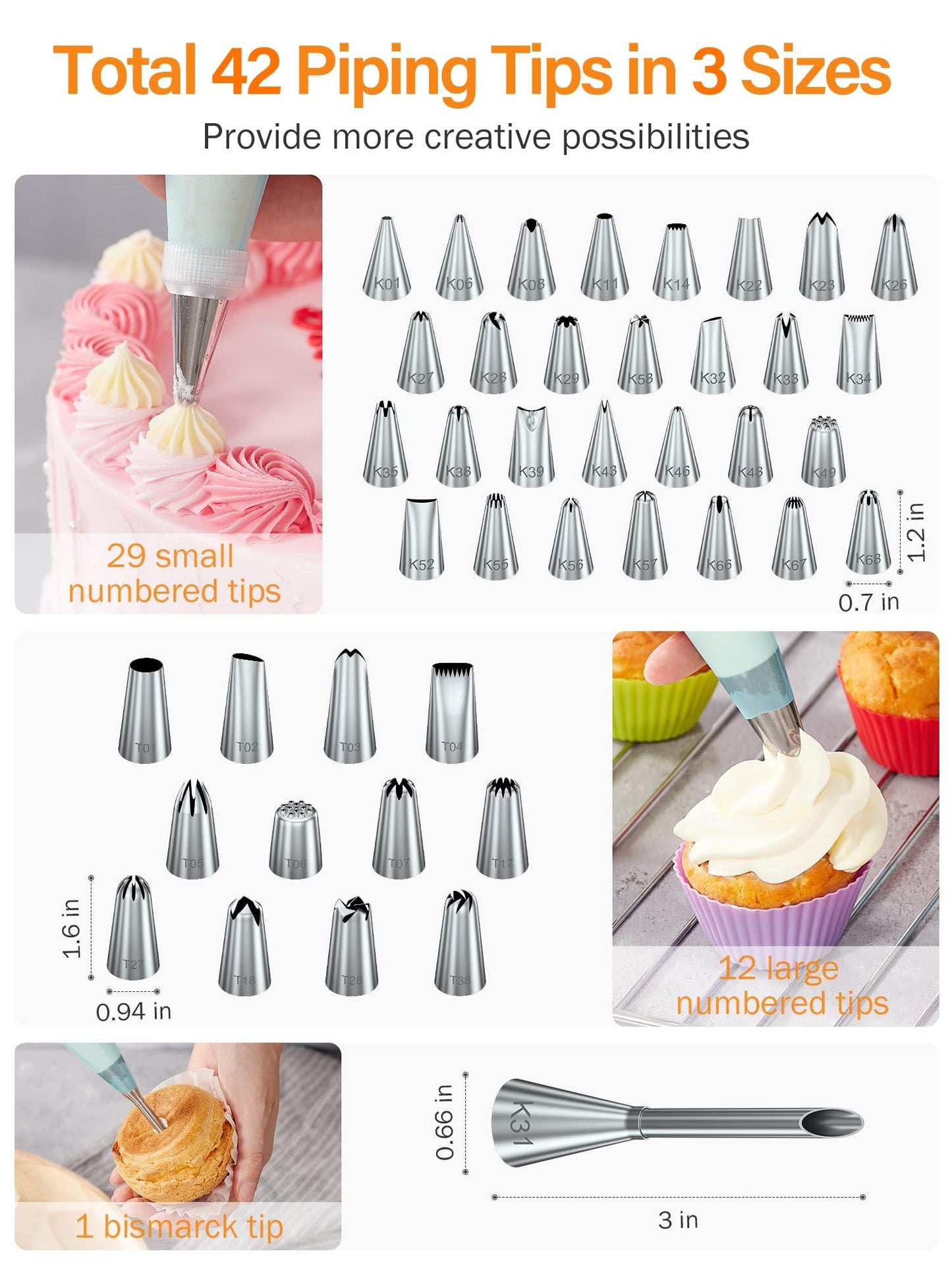 Kootek 177 Pcs Cake Decorating Kits Supplies - Aluminium Alloy Revolving Cake Turntable, Numbered Cake Decorating Tips and Frosting Tools for Baking Cupcake Cookie Muffin Kitchen Utensils - CookCave