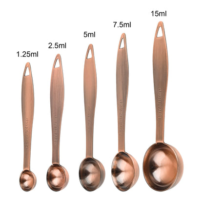 Smithcraft Measuring Cups and Spoons Set, 12 Pieces Measuring Cup Set, Stainless Steel Measuring Cups, Metal Copper Measuring Cups Spoons, Dry Kitchen Measure Cup Spoon & Leveler & Measure Equivalents - CookCave