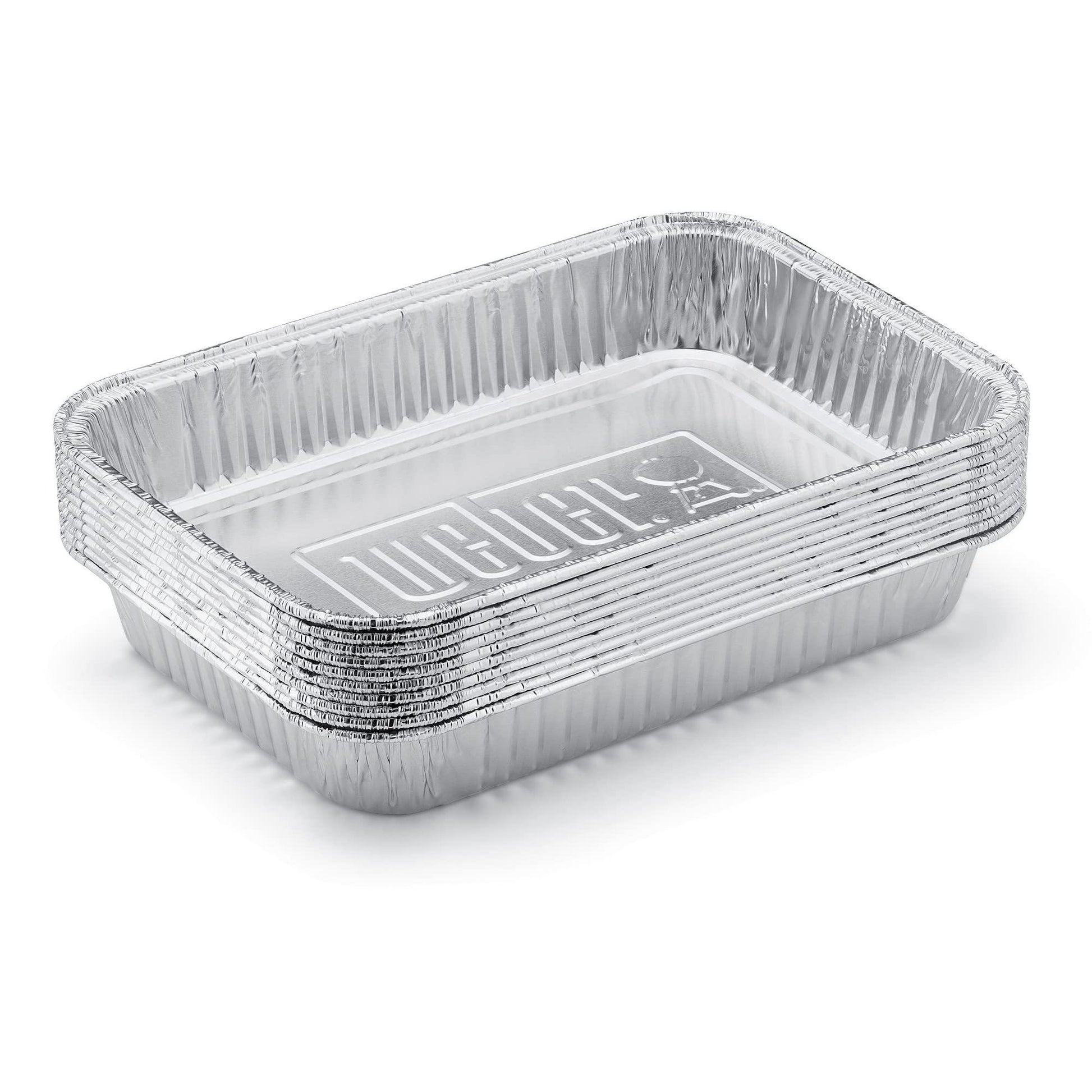 Weber Aluminum Drip Pans, 5 x 1.4 x 7.5 Inches, Set of 10 - CookCave