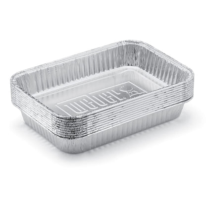 Weber Aluminum Drip Pans, 5 x 1.4 x 7.5 Inches, Set of 10 - CookCave