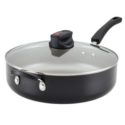 Farberware Smart Control Nonstick Jumbo Cooker/Saute Pan with Lid and Helper Handle, 6 Quart, Black - CookCave