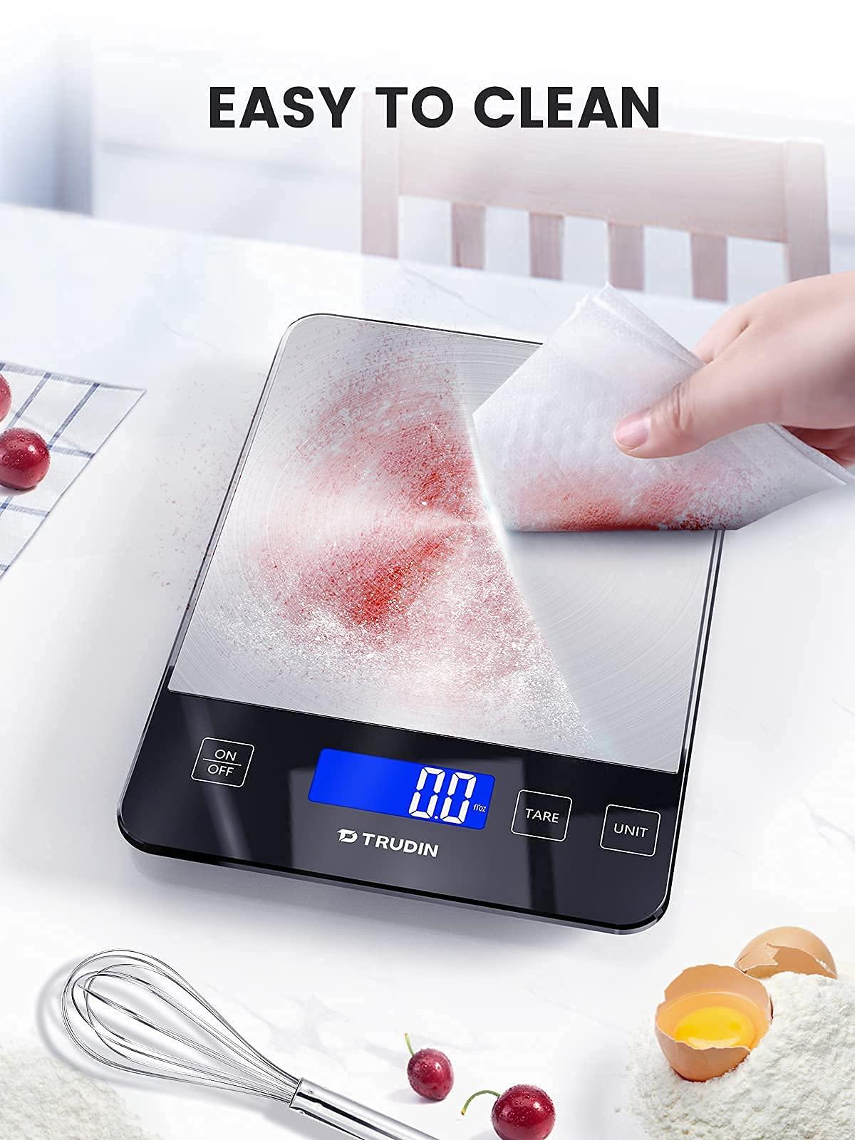 NASA-Grade 33lb Digital Kitchen Scale, Precisely Measures Grams and Ounces for Baking and Cooking, Waterproof Tempered Glass - CookCave