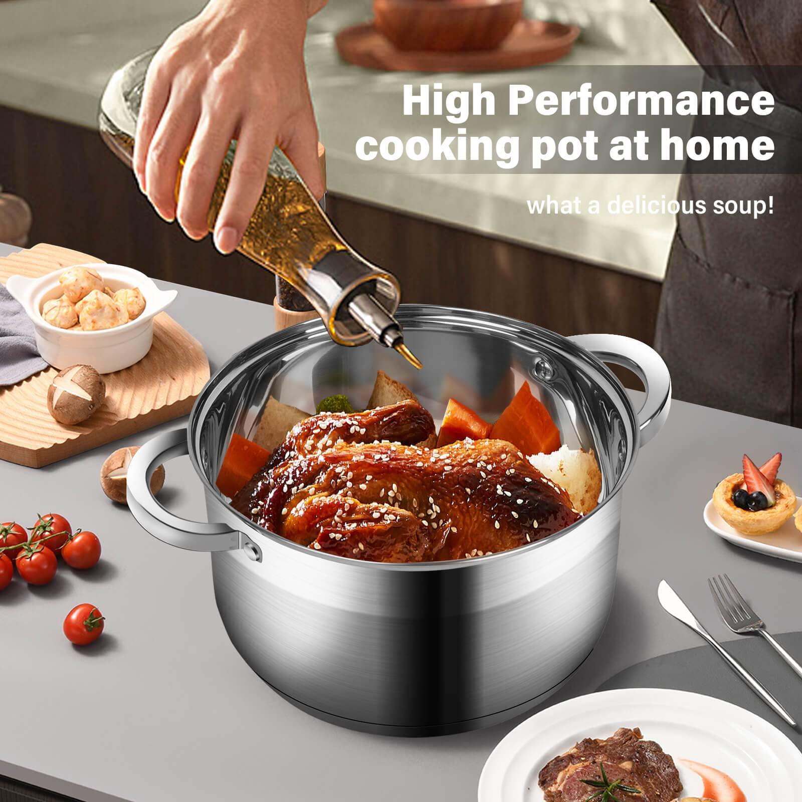 LEUGWAKN Stockpots with Lid-10 Quart Stainless Steel Stock pot-Soup Pot-Induction Pot-Cookware Pot-Cooking Pot-crock pot - CookCave