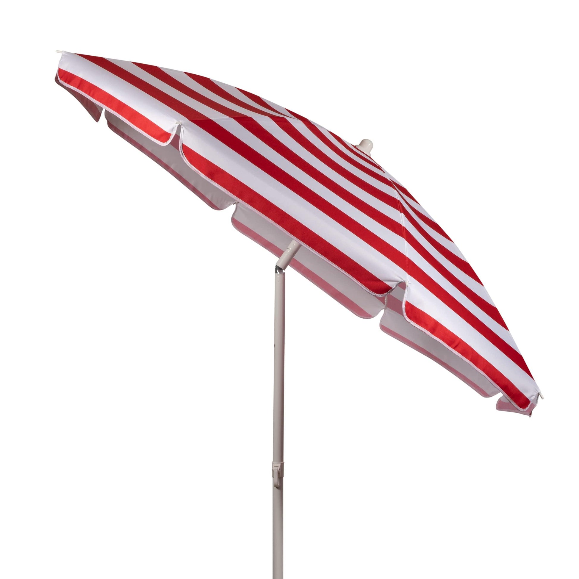 PICNIC TIME Outdoor Canopy Sunshade Beach Umbrella 5.5', Small Patio Umbrella, Beach Chair Umbrella, (Red & White Cabana Stripe) - CookCave