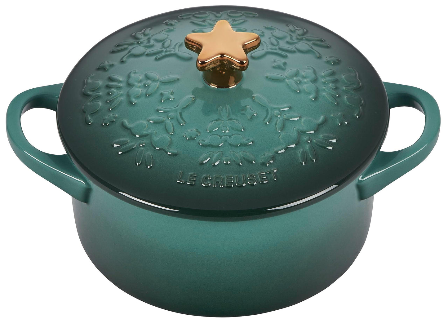 Le Creuset Noël Collection Stoneware Mini Cocotte with Star Knob, 24 oz., Artichaut - CookCave