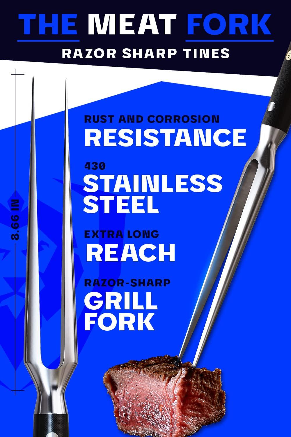 Dalstrong Meat Fork - 7 inch - The Impaler - Dual-Prong Carving & BBQ Fork - High Carbon Stainless Steel - G10 Garolite Handle - Professional Barbecue Carving Fork - Kitchen Utensils - CookCave