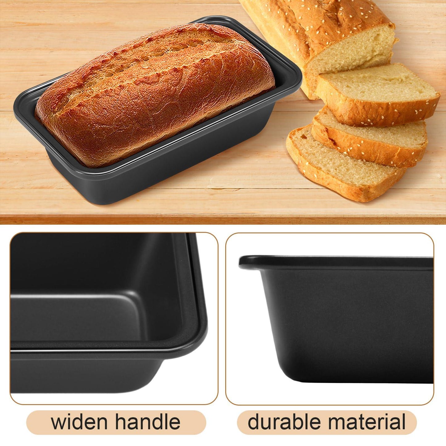 Uiifan 12 Pcs Mini Loaf Pan for Baking Bread Non Stick Small Banana Bread Tins 6.1 x 3.3 x 2.1 Inches Nonstick Carbon Steel Tiny Meatloaf Pan for Oven and Baking (Dark Grey) - CookCave