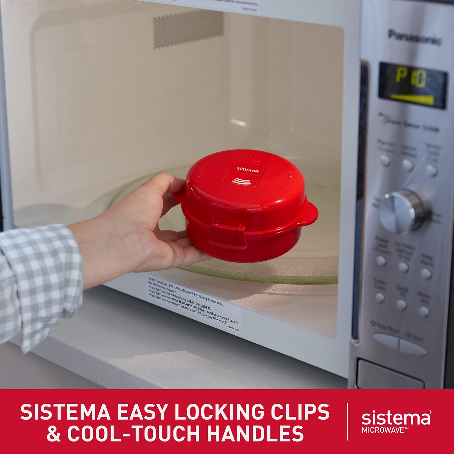 Sistema Microwave Egg Cooker and Poacher with Steam Release Vent, Dishwasher Safe, 9.16-Ounce, Red - CookCave