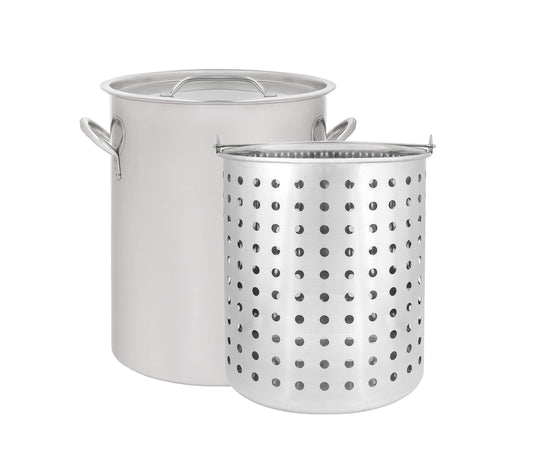 CONCORD 36 QT Stainless Steel Stock Pot w/Basket. Heavy Kettle. Cookware for Boiling (36) - CookCave