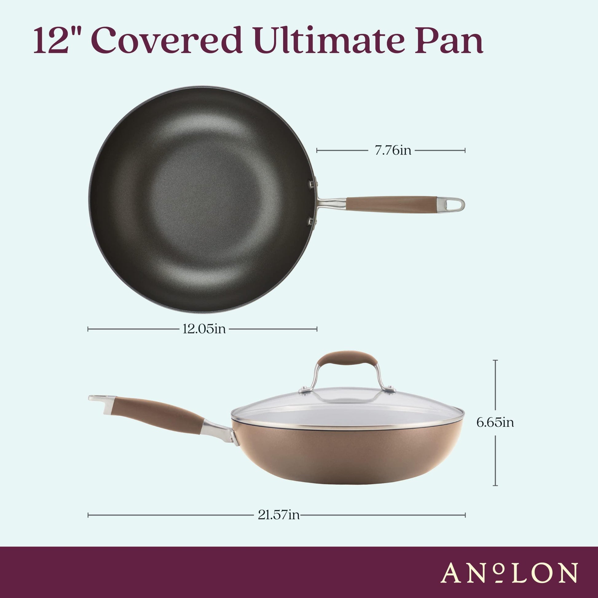 Anolon Advanced Home Hard-Anodized Nonstick Ultimate Pan/Saute Pan, 12-Inch (Bronze) - CookCave