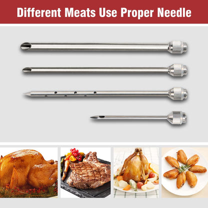 Tri-Sworker Meat Injectors for Smoking with Case and 4 Flavor Food Injector Syringe Needles, Injector Marinades for Meat, Turkey, Brisket; 2-oz; Including Paper and E-Book (PDF) User Manual - CookCave