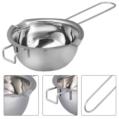 Healifty Creamcheese Stainless Steel Melting Pot with Handle Stainless Steel Double Boiler Pot with Stirring Spoon for Melting Chocolate Candy and Candle Making 400ml Caramel Chocolate - CookCave