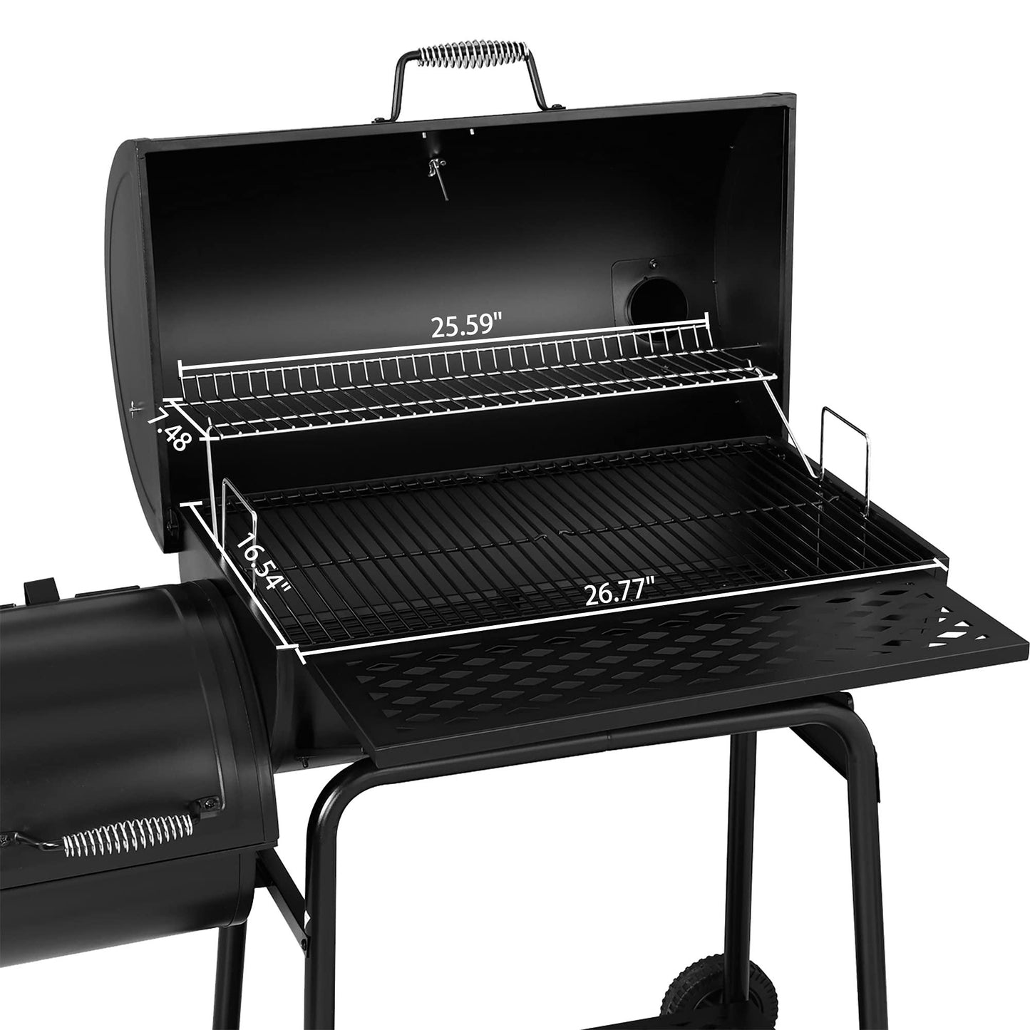 Royal Gourmet CC1830F Charcoal Grill with Offset Smoker, Black - CookCave