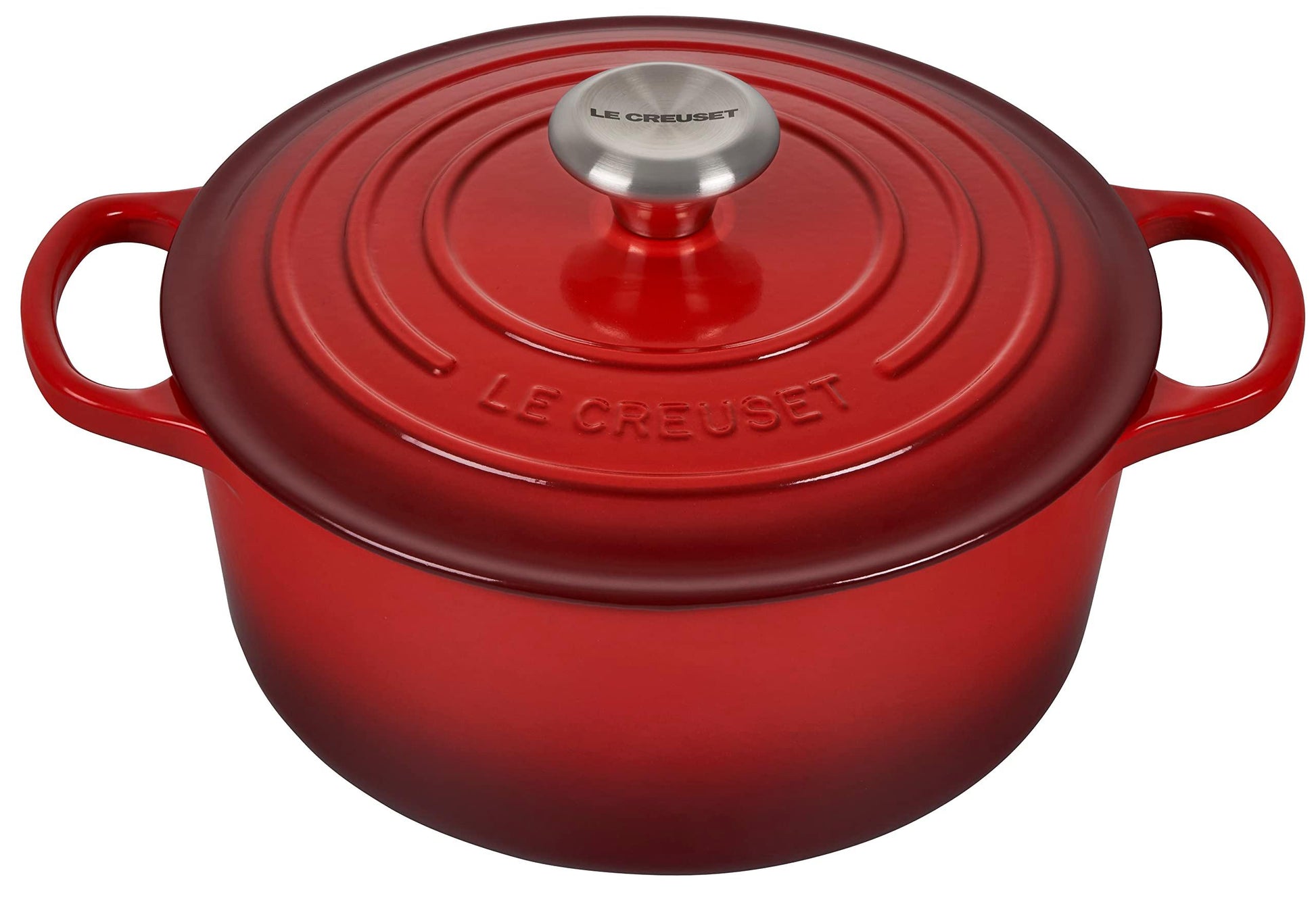 Le Creuset Enameled Cast Iron Signature Round Dutch Oven, 4.5 qt., Cerise - CookCave