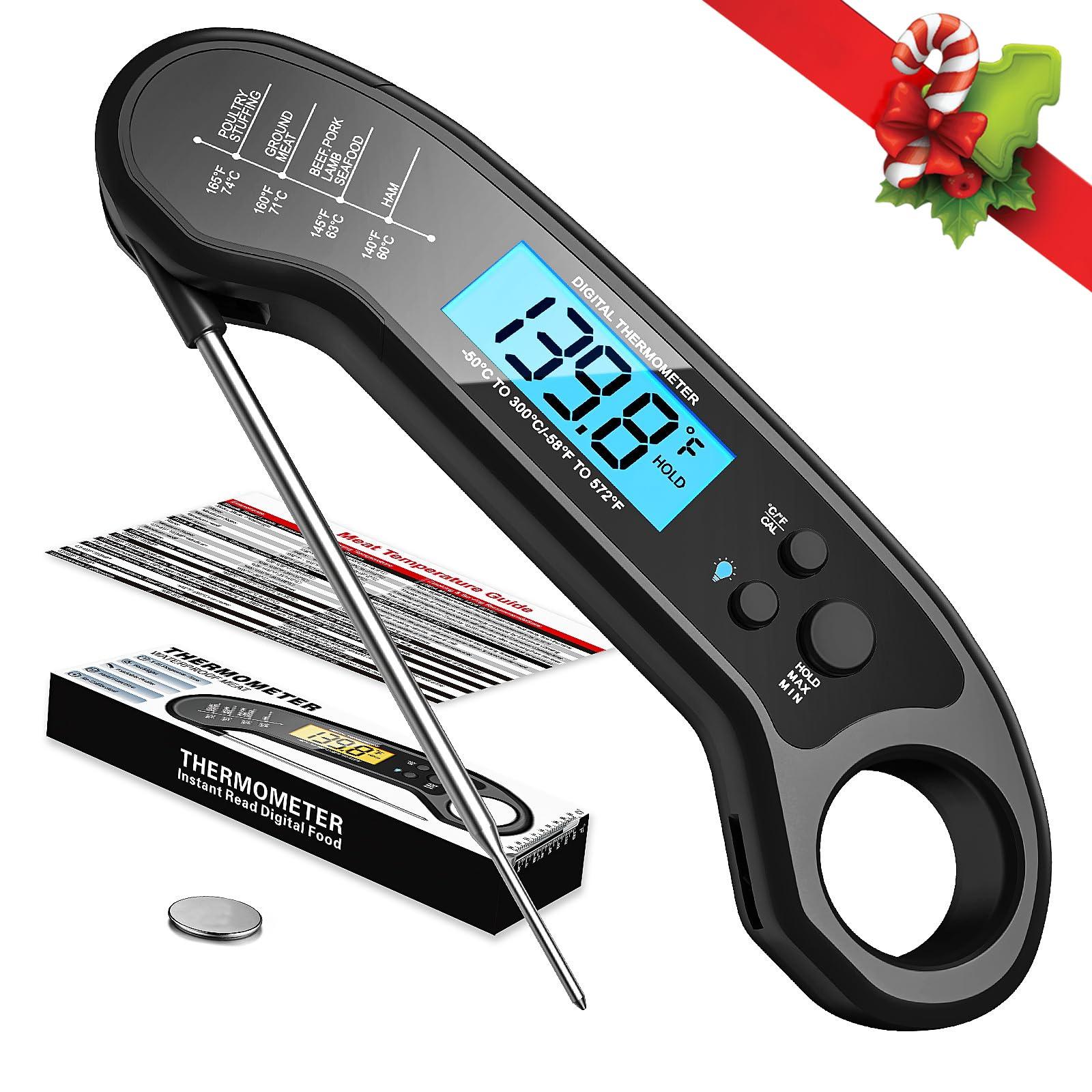 Meat Thermometer Digital, Instant Read Meat ThermometerI for Grill and Cooking, IP66 Waterproof Food Thermometer for Kitchen and Outside, BBQ, Turkey, Candy, Liquids, Beef - CookCave