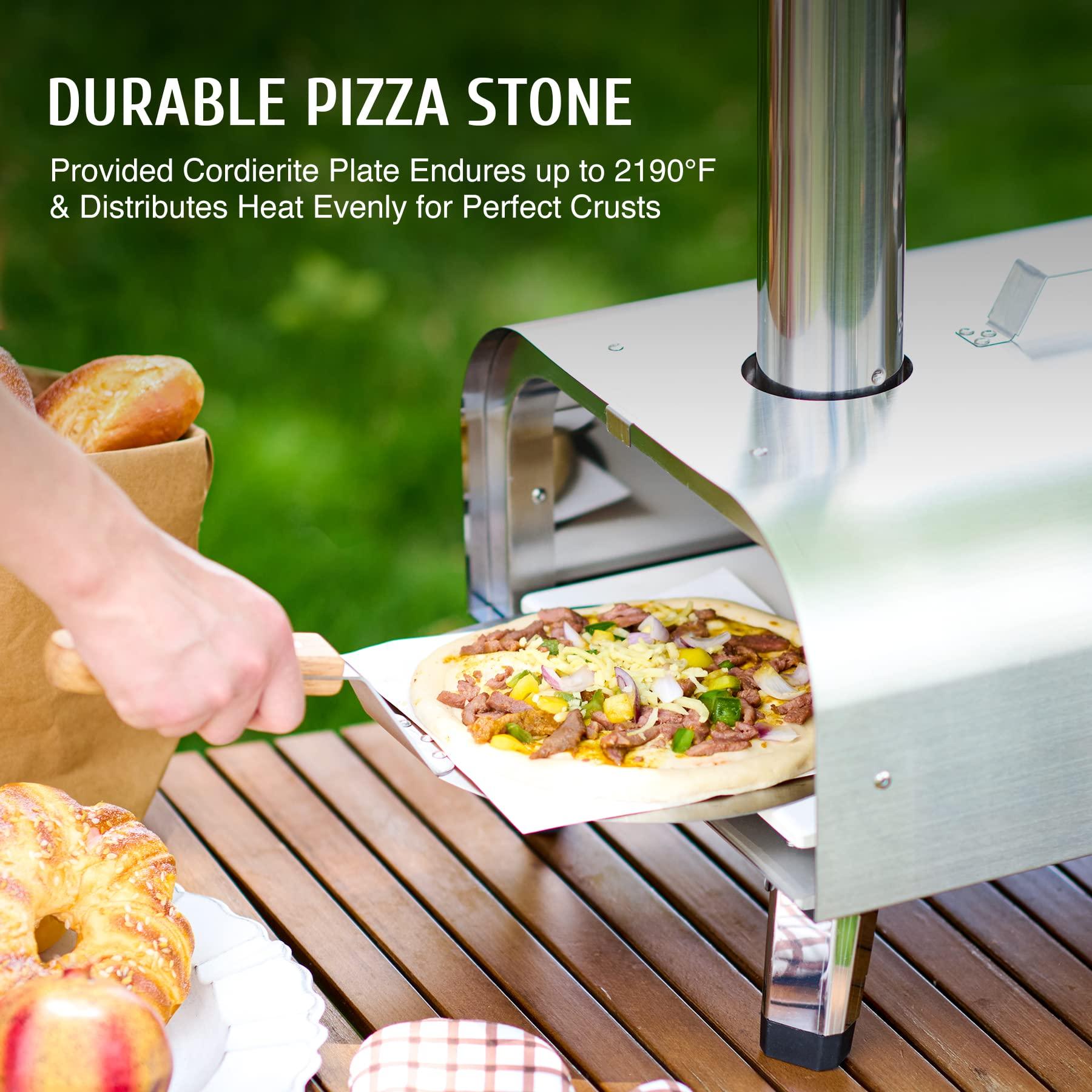 CO-Z 12 Portable Wood Pellet Pizza Oven Outdoor, Wood Fired Pizza Oven,Stainless Steel Wood Burning Pizza Maker Stove with Built-in Thermometer Pizza Stone Peel Cutter Bag for Outside Kitchen Backyard - CookCave