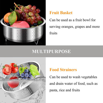 Vegetable Steamer Basket, Veggie Steamer Basket for Cooking, Stainless Steel Steamer Insert for Pot, Steam Basket with Handle, 7.9 inch - CookCave