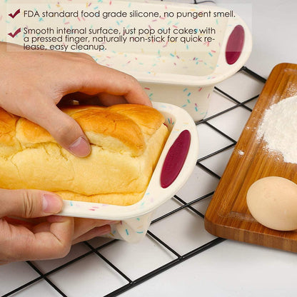 GiFBERA Non-Stick Silicone Bread & Loaf Pan Set of 2 for Baking Bread Meatloaf Quiche Lasagna, 10 x 5 Inch, Good Grips, 2-Pack - CookCave