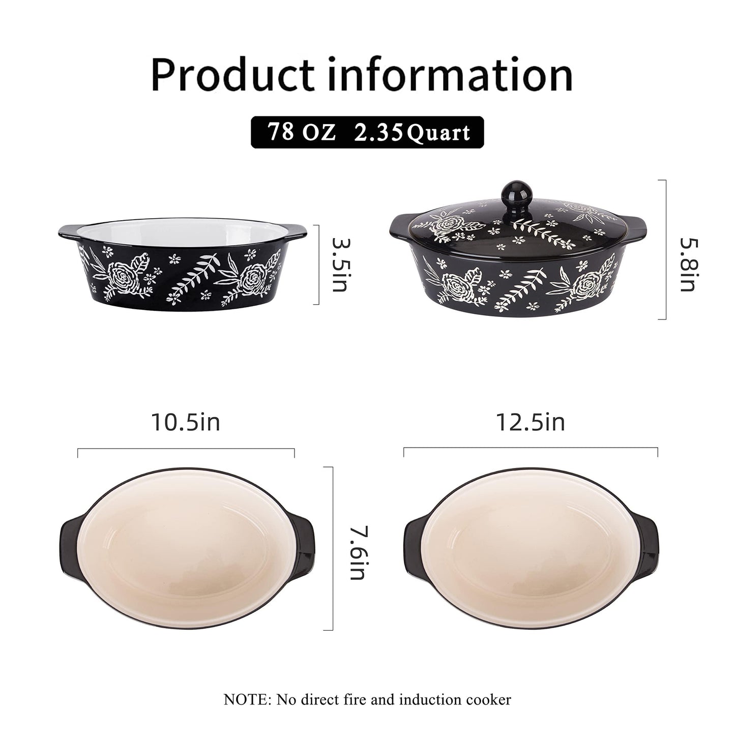 Wisenvoy Casserole Dish With Lid Casserole Dish Casserole Dishes For Oven Baking Dishes For Oven Ceramic Baking Dish - CookCave