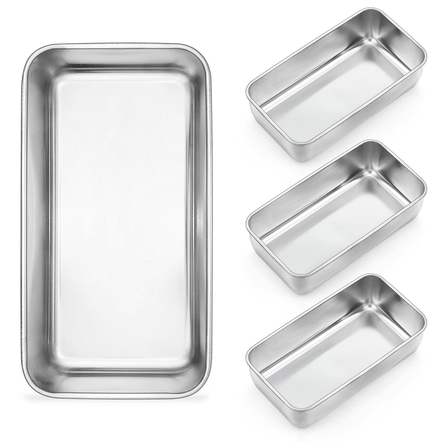 Onader 9 x 5 Bread Loaf Pans Stainless Steel Deep Meatloaf Pan for Baking Set of 4 - CookCave