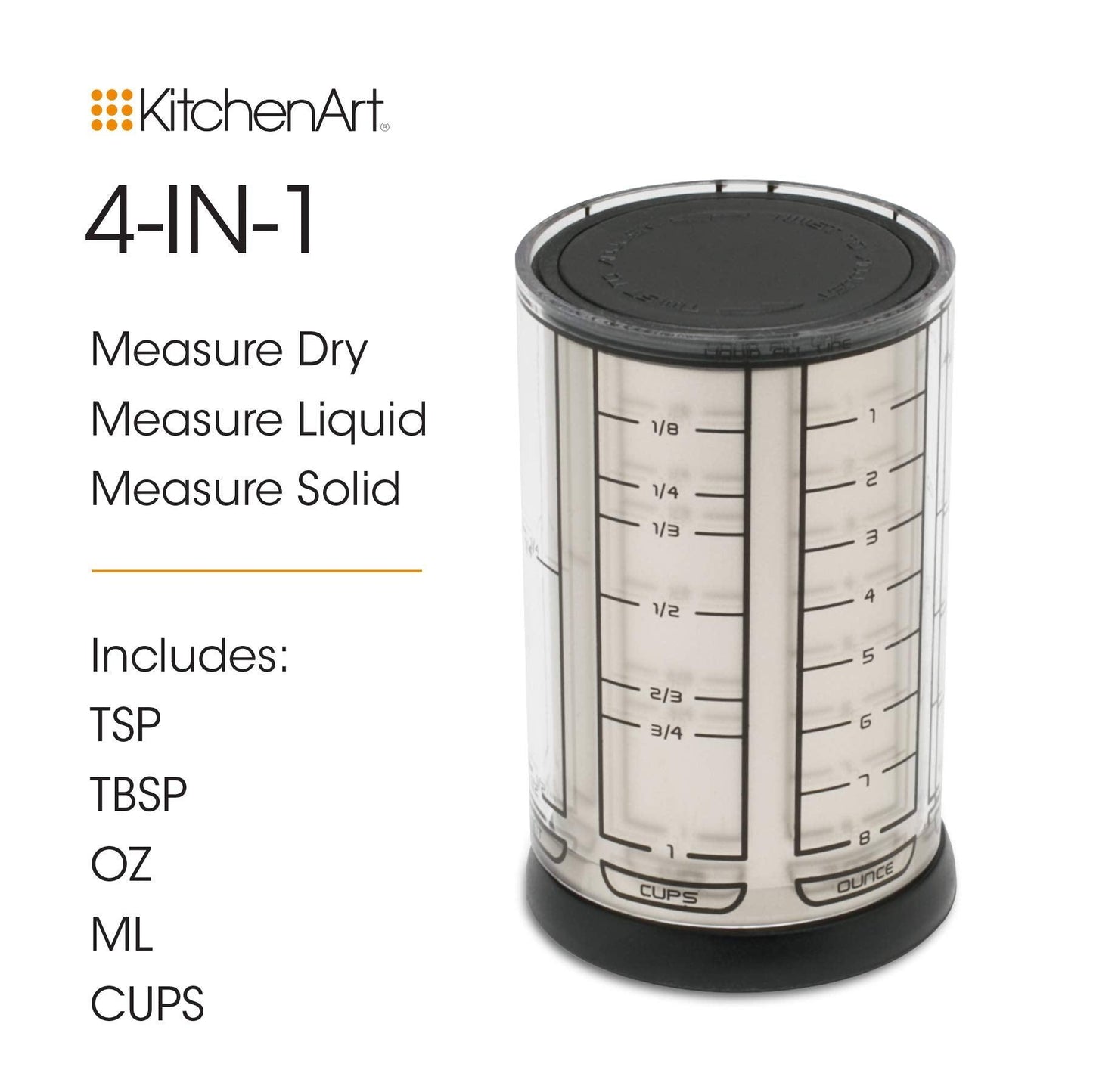 KitchenArt Pro 1 Cup Adjust-A-Cup, Satin - CookCave