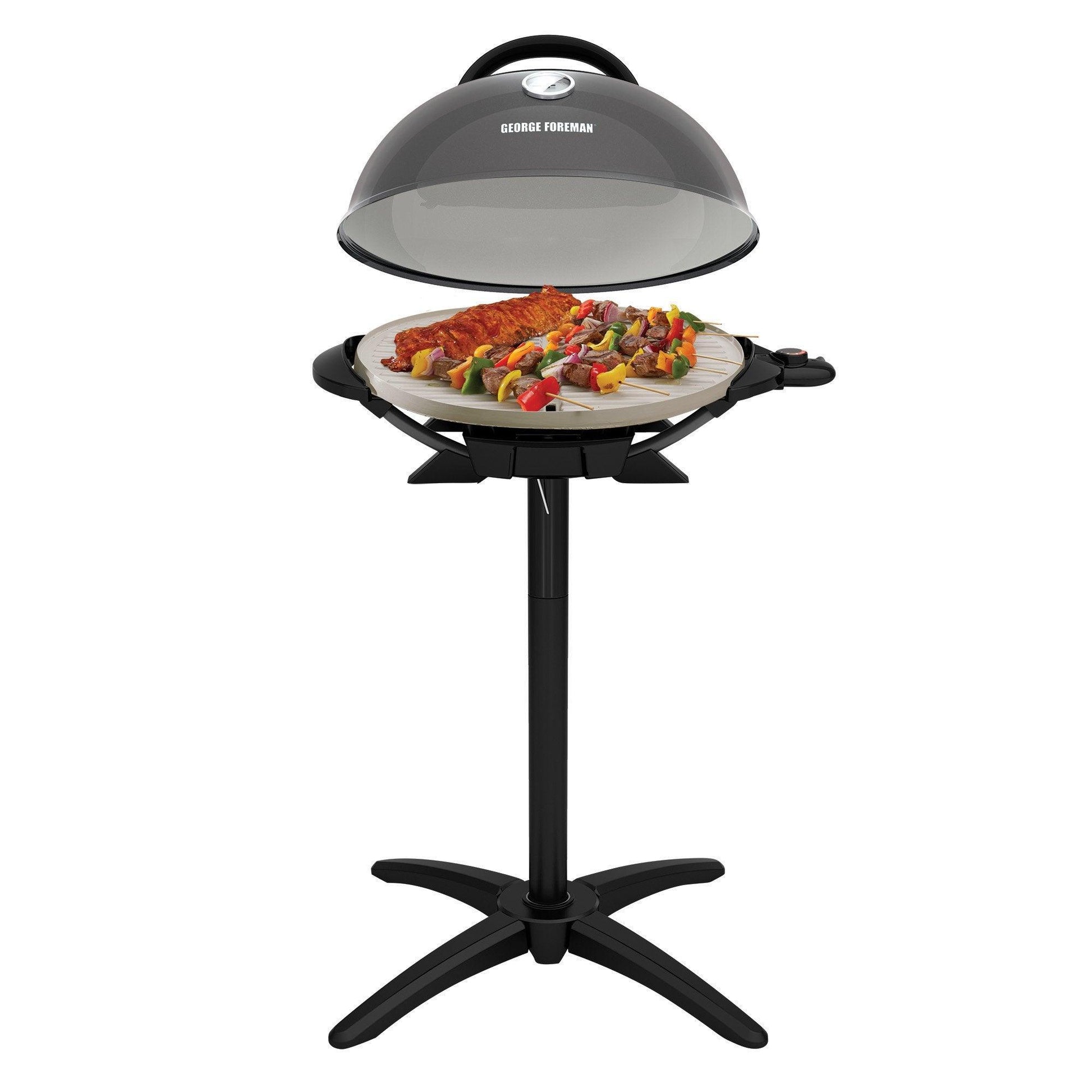 George Foreman GFO3320GM Indoor/Outdoor Gun Metal Electric Grill - CookCave