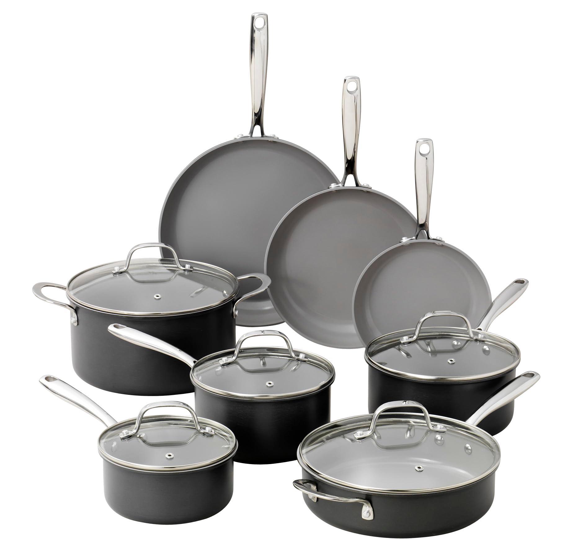 Granitestone 13 Pc Ceramic Pots and Pans Set Non Stick Cookware Set, Kitchen Cookware Sets, Pot and Pan Set, Hard Anodized Ceramic Cookware Set, Nonstick Cookware Set, Dishwasher Safe - CookCave