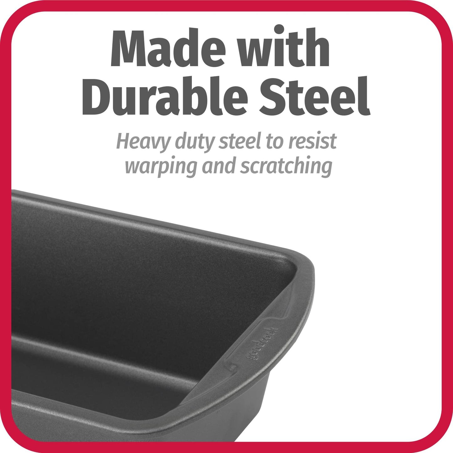 Good Cook Set of 2 Extra Large 13'' x 5'' Nonstick Steel Bread Loaf Pans, Gray - CookCave
