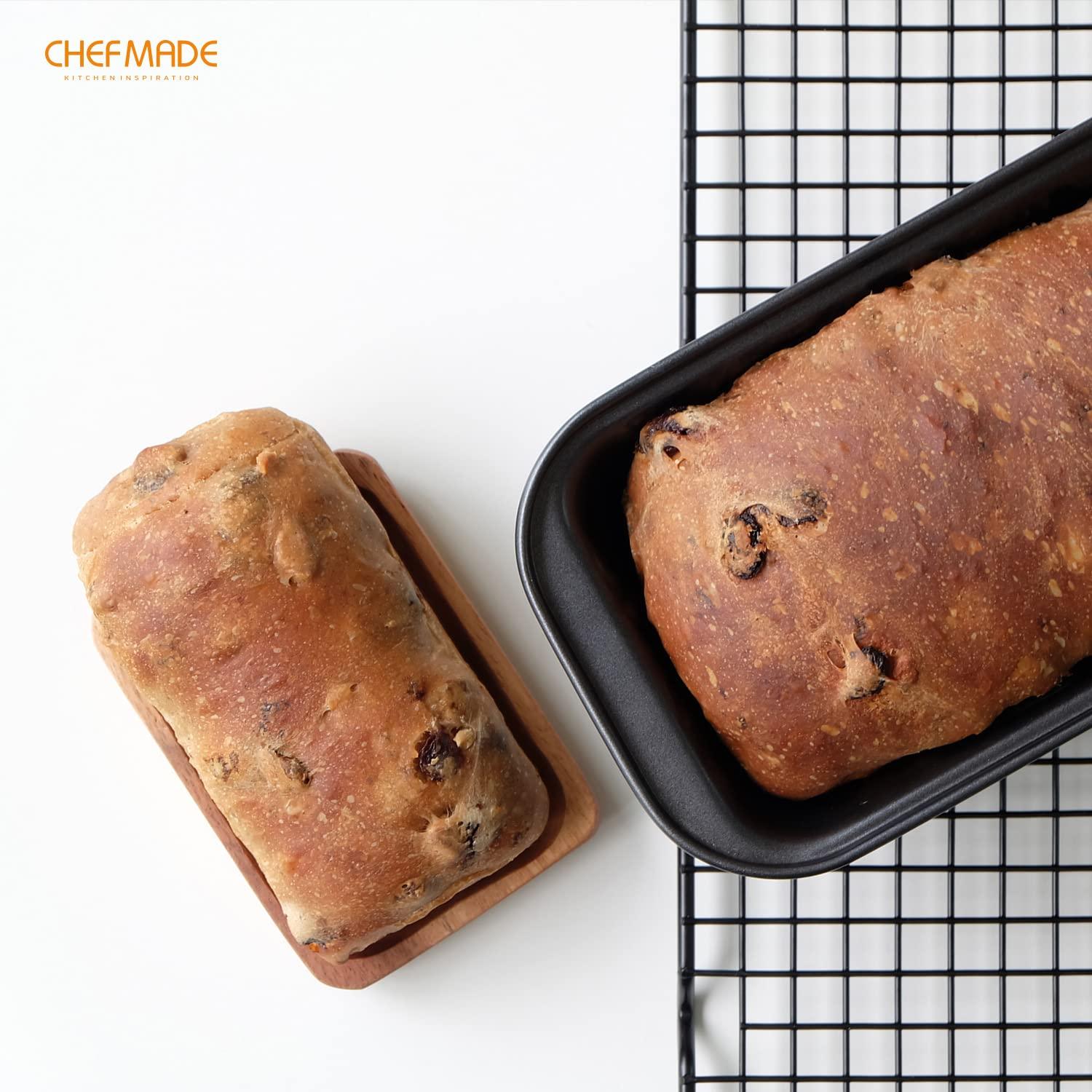 CHEFMADE Bread Loaf Pan, Nonstick Meatloaf Small Pan, 3.1" x 5.8", Set of 2 - CookCave