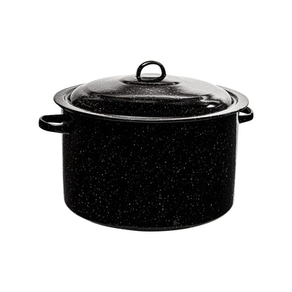 Millvado Granite 21 Qt Stockpot, Nonstick Soup Pot With Lid, Speckled Enamel Ware Cookware, Large Stock Pot For Boiling and Cooking, Big Granite Cooking Pot for Stovetop, Campfire, Outdoor Stove - CookCave
