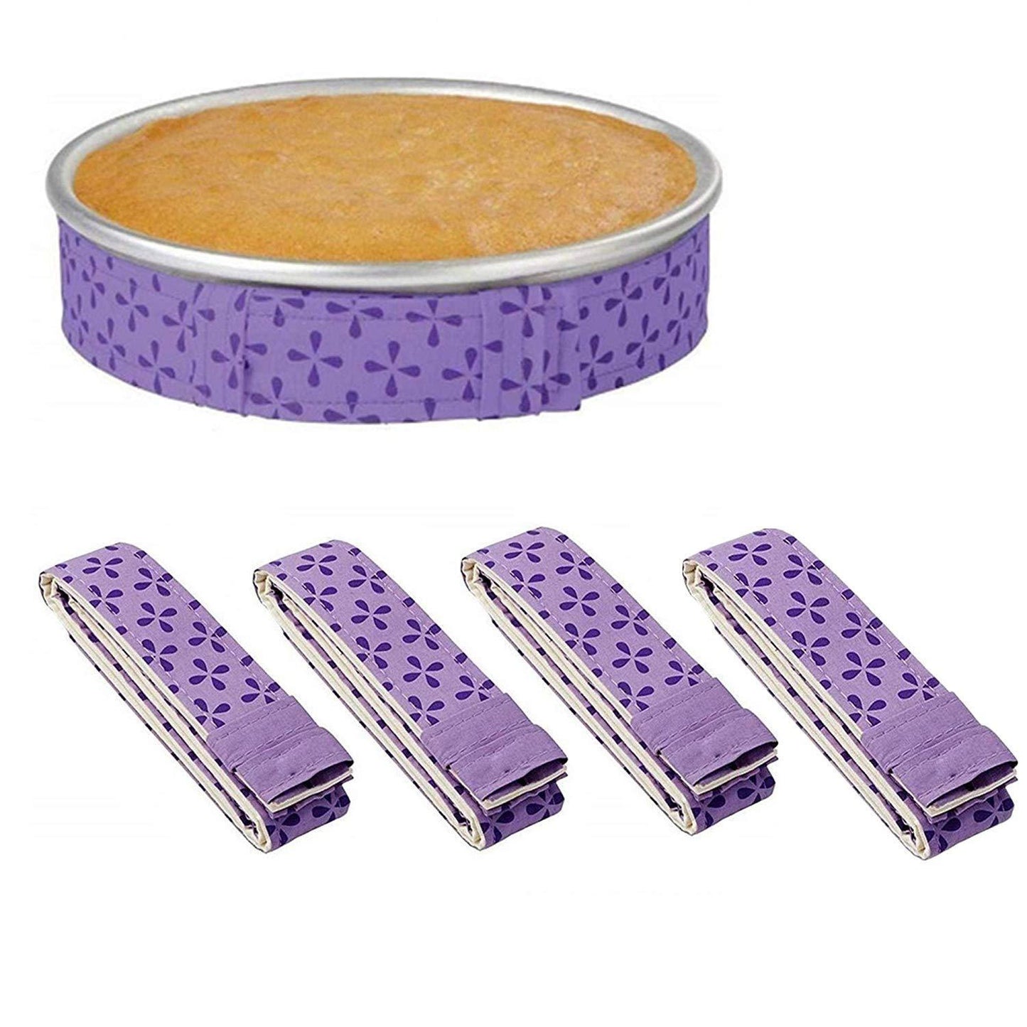 Winerming 4-Piece Bake Even Strip,Cake Pan Strips,Cake Pan Dampen Strips,Cake Pan Strips, Super Absorbent Thick Cotton,Keeps Cakes More Level and Prevents Crowning with Cleaner Edges - CookCave