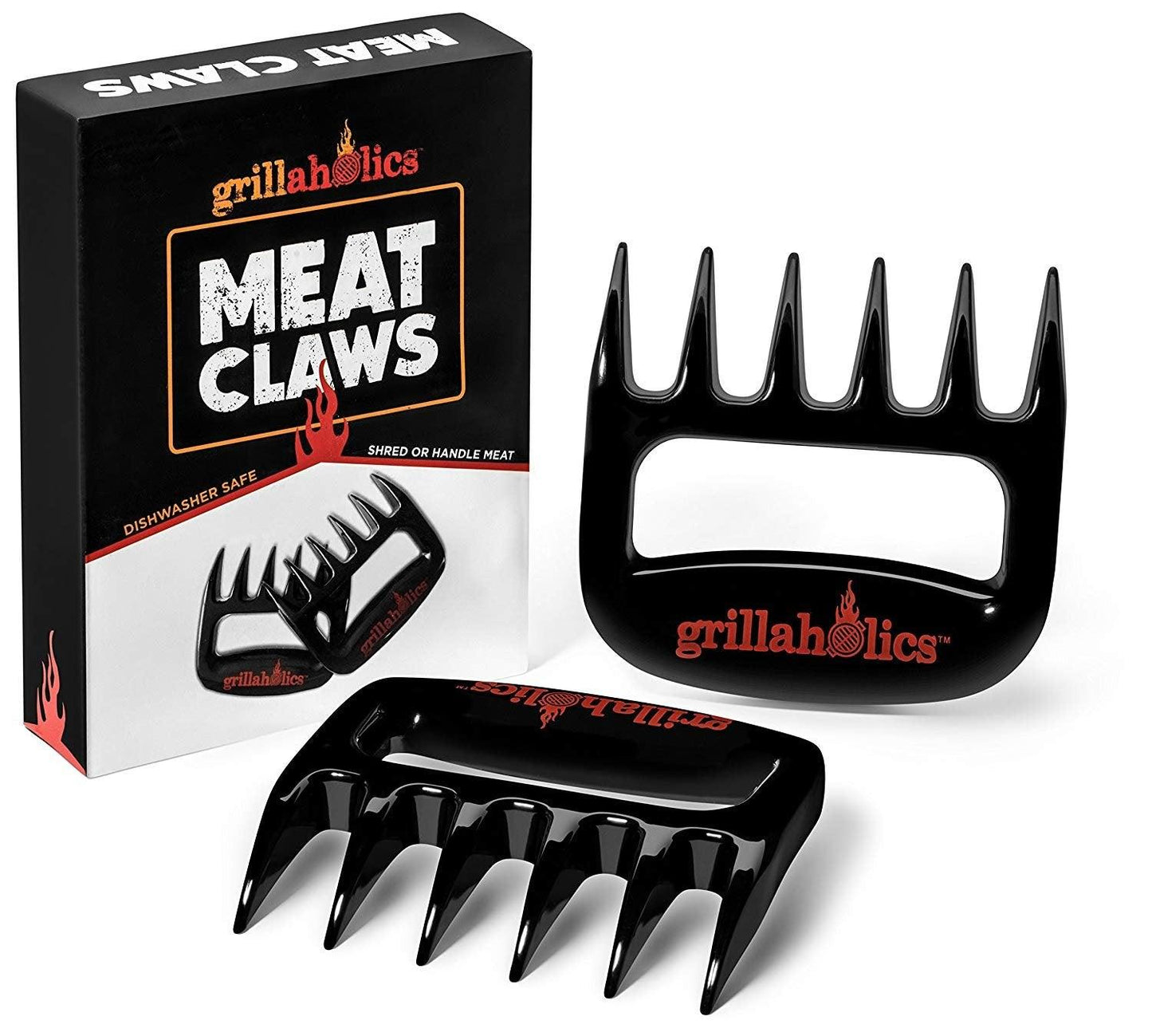 Grillaholics BBQ Meat Shredder Claws - Wolverine Style Ultra-Sharp Blades Quickly Lift Handle & Shred Meats - Best Dishwasher Safe Bear Claw Pulled Pork Meat Shredders in BBQ Grill Accessories (Black) - CookCave