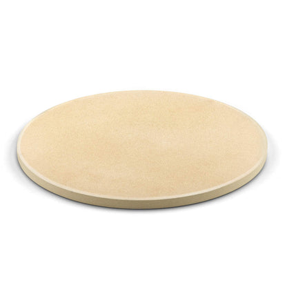 Cook N Home Pizza Grilling Baking Stone with Scraper, Heavy Duty Cordierite 16-Inch Round Bread Stone for Oven and Grill, Thermal Shock Resistant Ideal for Baking Golden Crisp Crust Pizza,Cream - CookCave