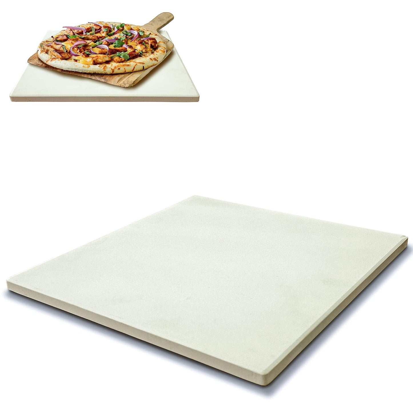 BBQSTAR Cordierite Pizza Stone for Grill and Oven/Smoker, 11-Inch Square Small Ceramic Pizza Stone, Baking Stone for Bread and Cookies,Thermal Shock Resistant Cooking Stone - CookCave