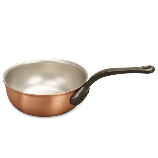 Falk Culinair 18cm Copper Saucier with cast iron handle and stainless steel interior - 1.33 litres - CookCave