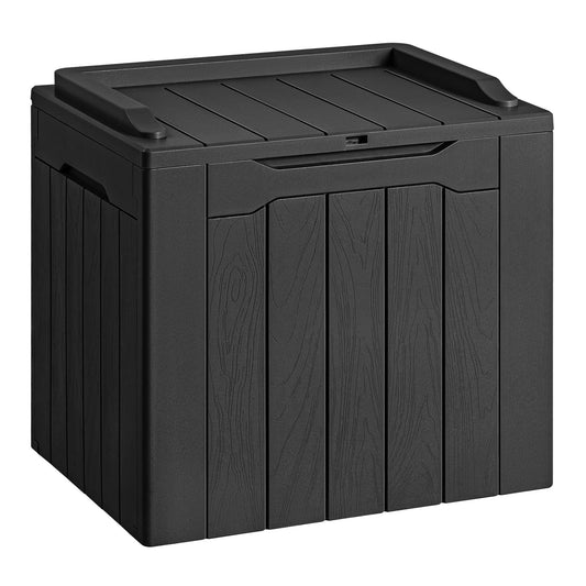 Devoko 30 Gallon Resin Deck Box Outdoor Indoor Waterproof Storage Box for Patio Pool Accessories Storage for Toys Cushion Garden Tools (30 Gallon, Black) - CookCave