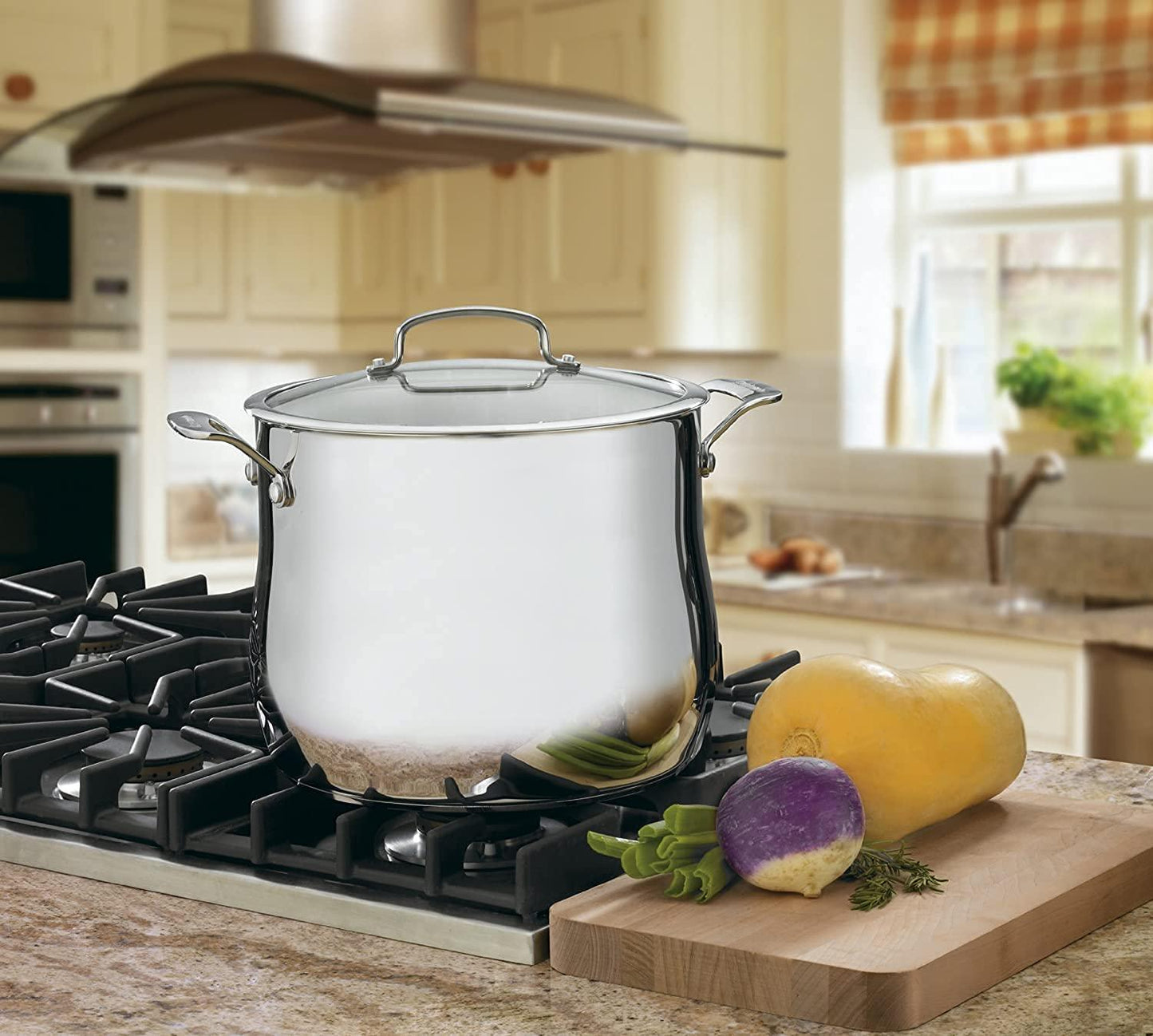 Cuisinart Contour Stainless 12-Quart Stockpot with Glass Cover - CookCave
