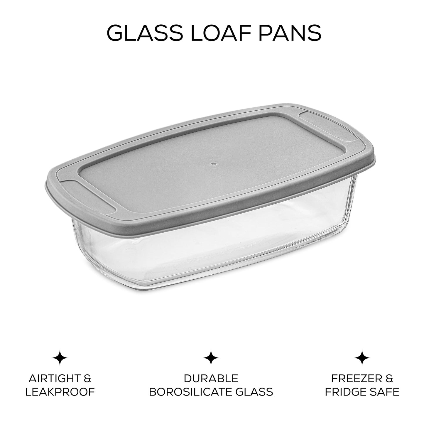 JoyJolt Glass Loaf Pan with Lid. 3pc Bread Pan Set, Rectangular, 1.9 Quart Loaf Pans for Baking Bread, Bread Storage Container, Lasagna Pan Deep, Meatloaf Pan, Banana Bread Loaf Pan - CookCave