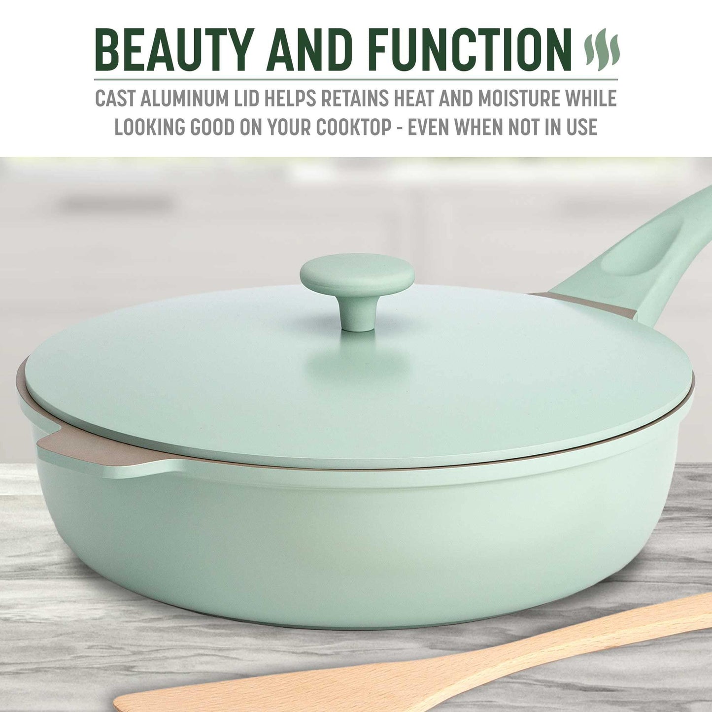 Goodful All-in-One Pan, Multilayer Nonstick, High-Performance Cast Construction, Multipurpose Design Replaces Multiple Pots and Pans, Dishwasher Safe Cookware, 11-Inch, 4.4-Quart Capacity, Sage Green - CookCave